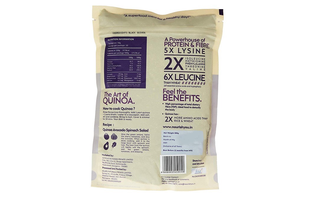 Nourish You Black Quinoa    Pack  500 grams